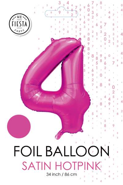 XXL Folienballon Zahl 4 Satin Pink